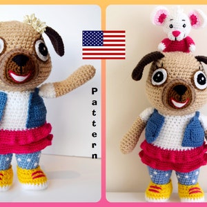 Chip and Potato Inspired Two Dolls Crochet Pattern Set in American English Crochet Terms- Chip and Potato Dolls Amigurumi Pattern