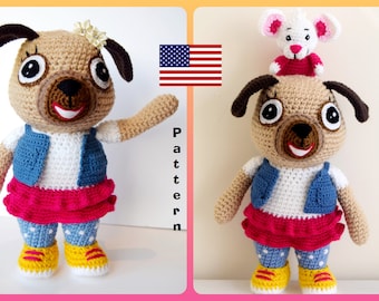 Chip and Potato Inspired Two Dolls Crochet Pattern Set in American English Crochet Terms- Chip and Potato Dolls Amigurumi Pattern