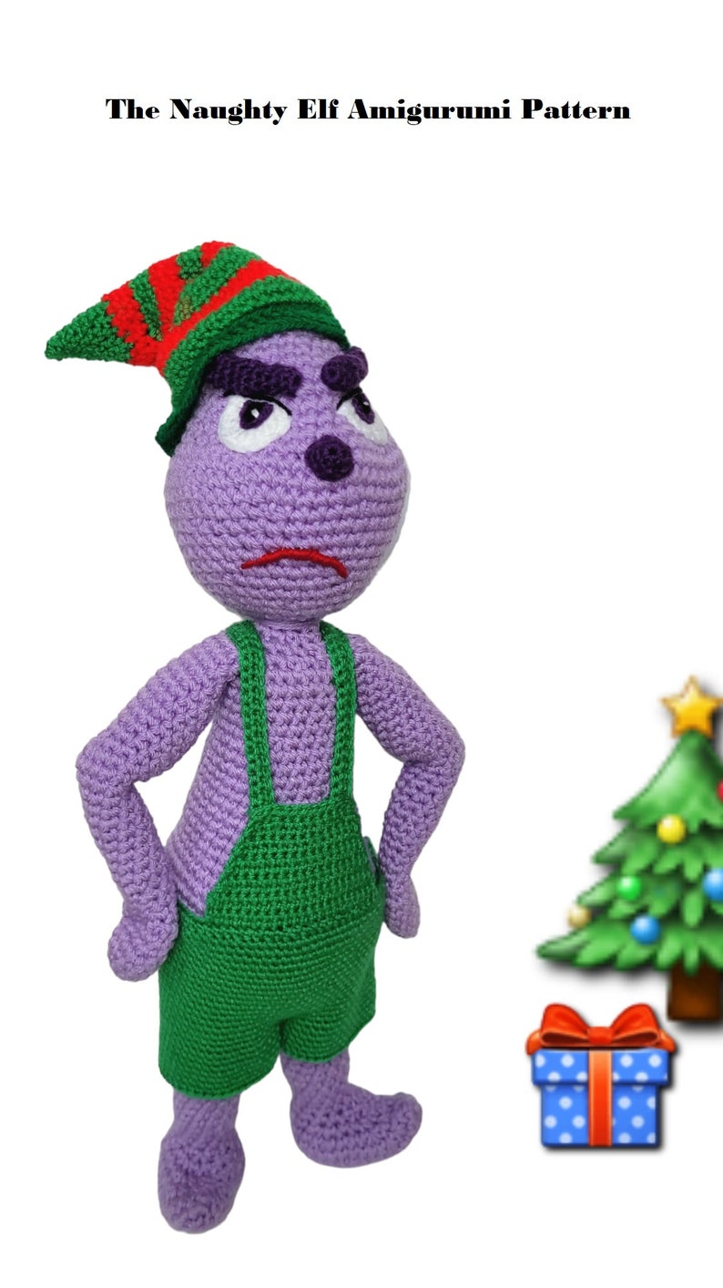 The Naughty Christmas Elf Amigurumi Pattern in American English Crochet Terms image 2