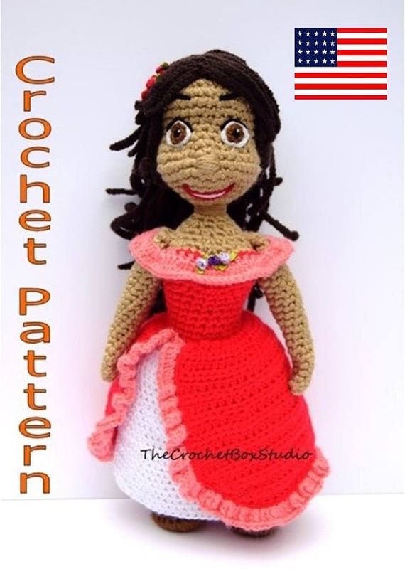 Crochet Doll Pattern Princess Elena of Avalor Amigurumi Pattern in