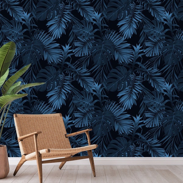 Peel and Stick Wallpaper - DARK TROPICAL - Removable Wall Paper Mural Decal Self Adhesive Easy Install