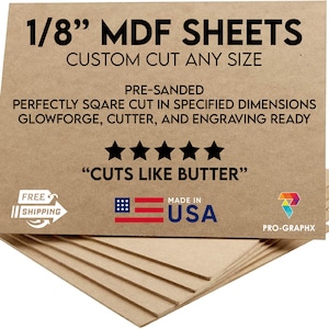 Voorgesneden mdf - 1/8 inch (3 mm) - snijplaten met GRATIS VERZENDING - hardboard of dambord van medium dichtheid voor lasergloedforge en ambachten