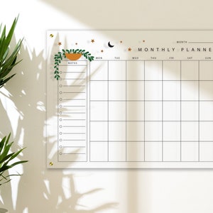 Acrylic Calendar - MOON Dry Erase Monthly Calendar with Notes and Task List | Personalized | Family, Dorm, College, or Office Vision Board