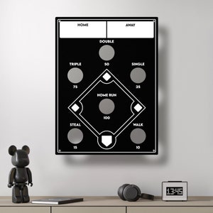 Pro-Graphx Baseball Beanbag Toss Game - Wall Mounted Metal Cornhole Board Base Ball Wall Game - 31.5 x 23.5 - FREE SHIPPING