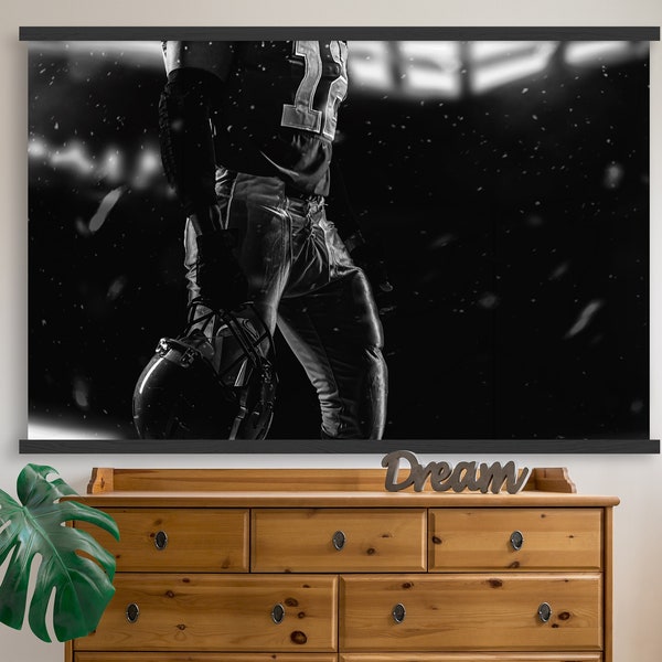 Black and White Football Wall Mural Etsy