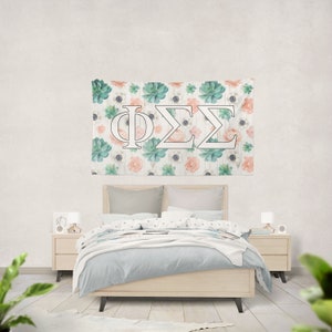 Phi Sigma Sigma - 3&#39; x 5&#39; Succulent Floral Tapestry