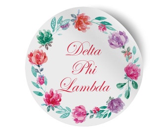 Delta Phi Lambda aquarel bloemen 5 "x 5" Sticker