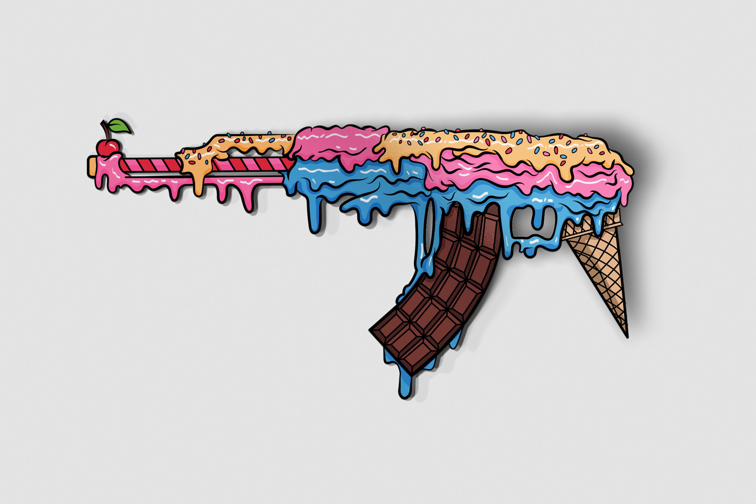 Prographx Ice Cream AK47 Stickers for Laptop Car Truck Window Etsy