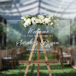 Acrylic Wedding Welcome Sign – Wedding, Baby Shower, Birthday Party, Special Events – Clear Wedding Sign, Modern Sign, Customizable - PG31
