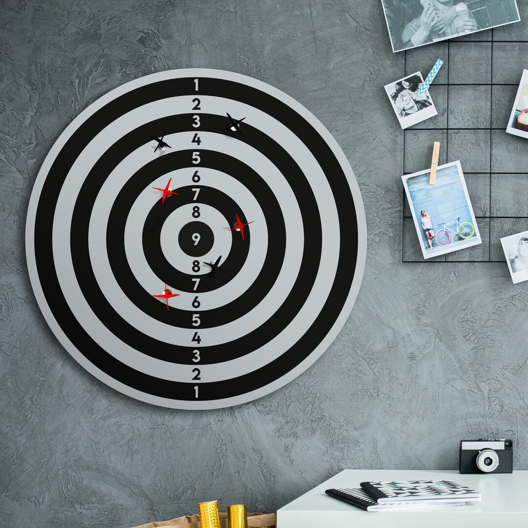 Prographx Dart Board Wall Game Dart Toss Set Wall Decor 24 X 24 Etsy UK