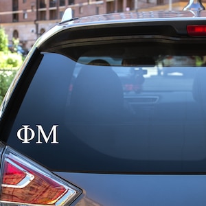 Phi Mu - Calcomanía de hermandad - 2.5 "de altura - Para su automóvil, computadora portátil y botellas de agua