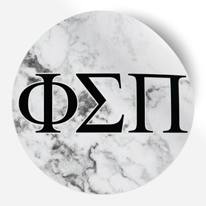 Phi Beta Pi White Marble 5" x 5" Sticker