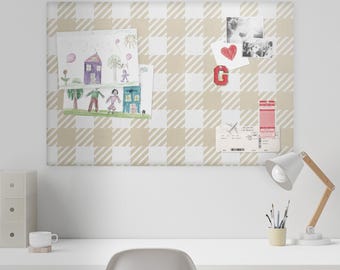 Tablón de anuncios Pro-Graphx No Nails THE PATTERN COLLECTION / Tablón de anuncios de tela reciclada para notas impresas, decoración de dormitorio, hogar y oficina