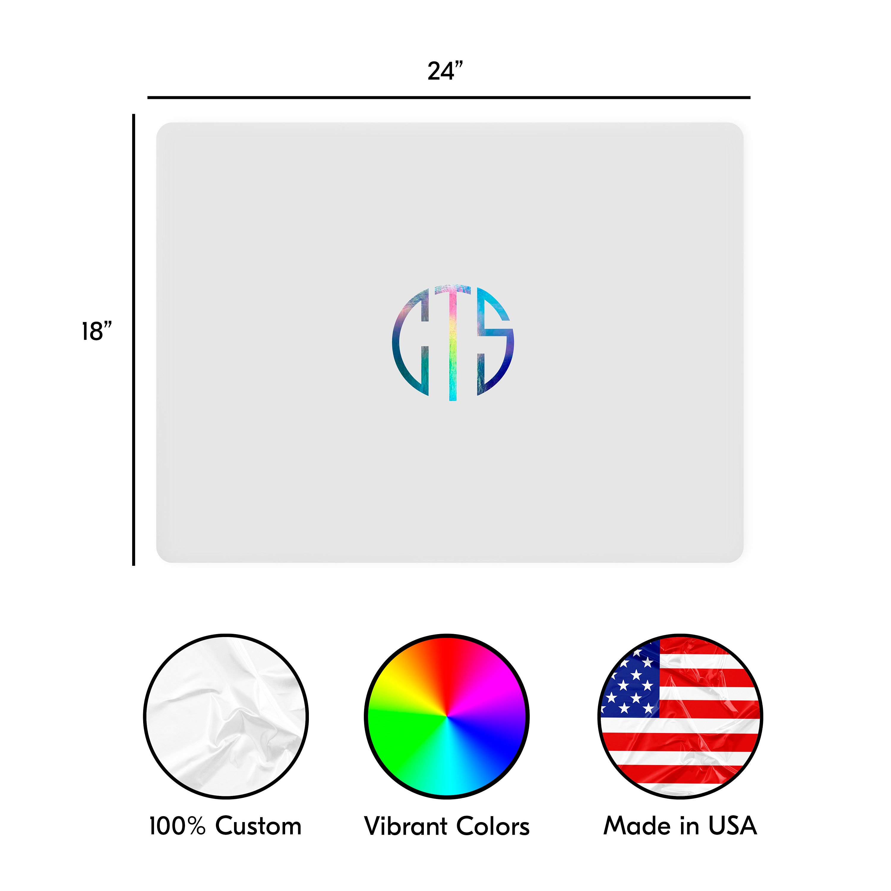 Acrylic Desk Mat CLEAR Personalized Monogram Custom Name Vinyl Etsy