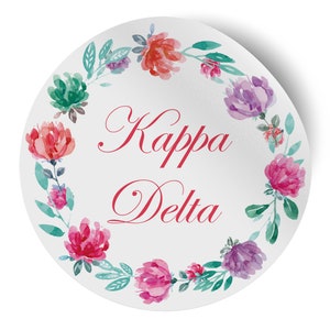 Kappa Delta Watercolor Floral 5&quot; x 5&quot; Sticker