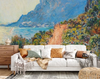 Pro-Graphx Wallpaper Wandbild - La Corniche - Schälen und Aufkleben, Vorgeklebt, Grasstuch Tapete| Abnehmbare Repositionierbare Large Scale Art