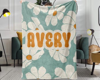 Manta personalizada con nombre / Manta de vellón personalizable / Manta de bebé con nombre personalizado, regalo para niñas, baby shower, cumpleaños o aniversario