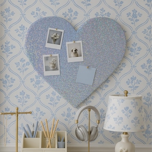 Pro-Graphx No Nails Pinboard SEQUIN HEART | Recycled Fabric Bulletin Board for Printed Notes,  Bedroom Decor, Home & Office