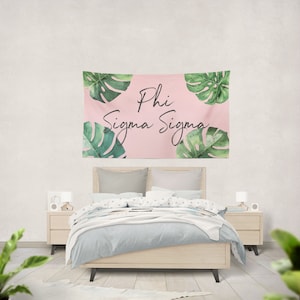 Phi Sigma Sigma - 3&#39; x 5&#39; Palm Leaf Tapestry