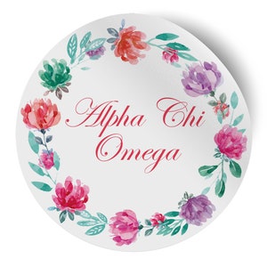 Alpha Chi Omega Aquarell Blumen 5 &quot;x 5&quot; Aufkleber