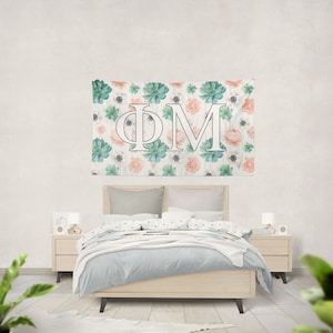 Phi Mu - 3&#39; x 5&#39; Succulent Floral Tapestry