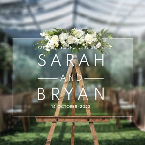 Acrylic Wedding Welcome Sign – Wedding, Baby Shower, Birthday Party, Special Events – Clear Wedding Sign, Modern Sign, Customizable - PG47