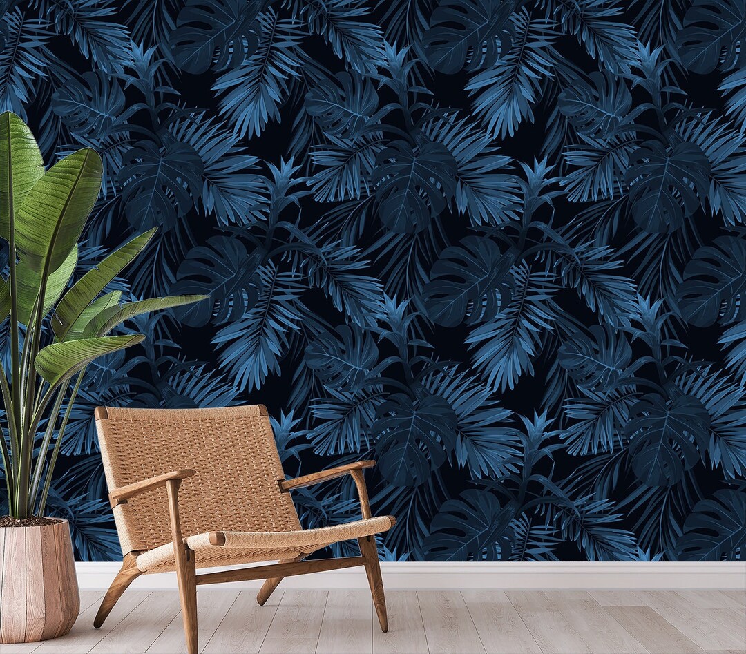 Peel and Stick Wallpaper - DARK TROPICAL - Removable Wall Paper Mural ...