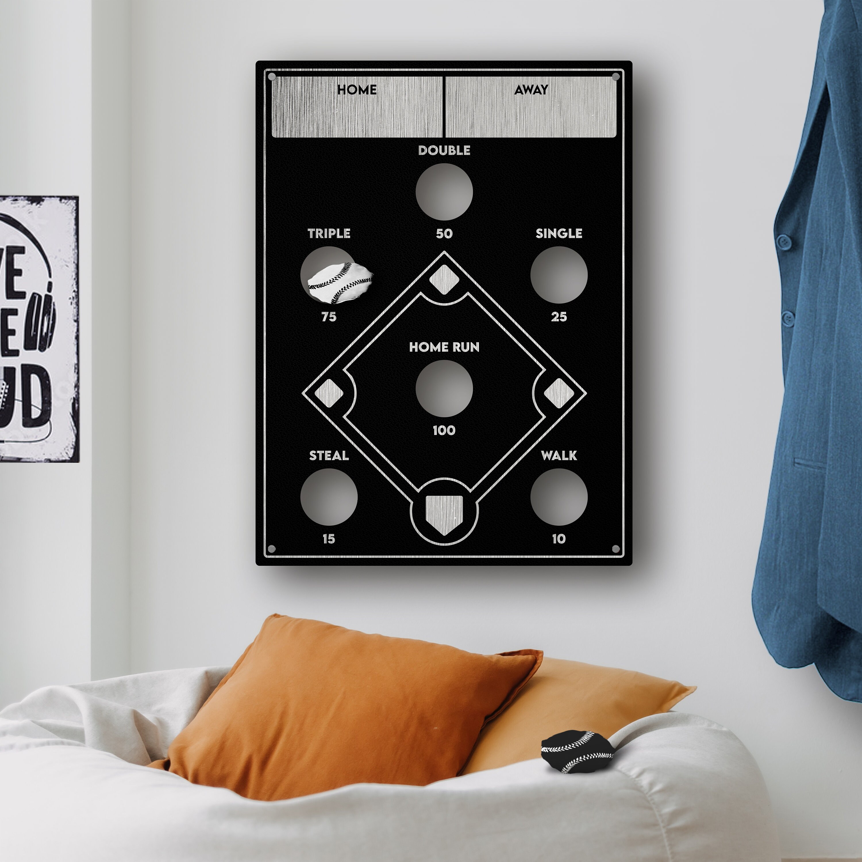Pro-graphx Baseball Beanbag Toss Game - Wall Mounted Metal