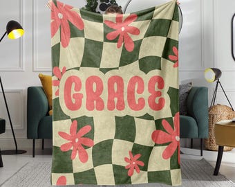 Manta personalizada con nombre / Manta de vellón personalizable / Manta de bebé con nombre personalizado, regalo para niñas, baby shower, cumpleaños o aniversario