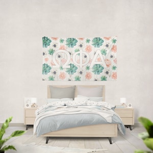 Omega Phi Alpha - 3&#39; x 5&#39; Succulent Floral Tapestry