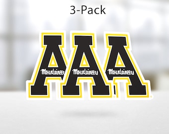 Appalachian State Mountaineers Sticker Decal - App State Sticker - Officially Licensed Design - 3 Pack - High Quality Free Shipping