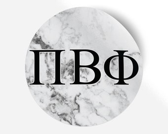 Pi Beta Phi White Marble 5" x 5" Sticker
