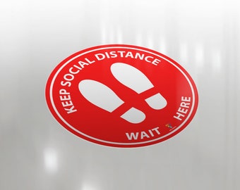 Social Distance Floor Decals - ANTI-SLIP 6 Feet Apart Social Distancing Stickers