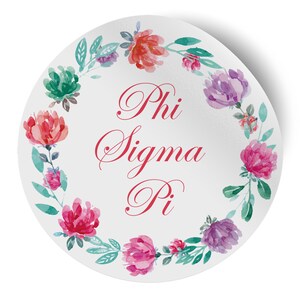 Phi Sigma Pi Watercolor Floral 5" x 5" Sticker