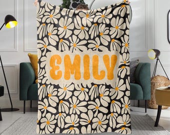 Manta personalizada con nombre / Manta de vellón personalizable / Manta de bebé con nombre personalizado, regalo para niñas, baby shower, cumpleaños o aniversario