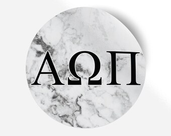 Alpha Chi Omega White Marble 5 X 5 Sticker | Etsy