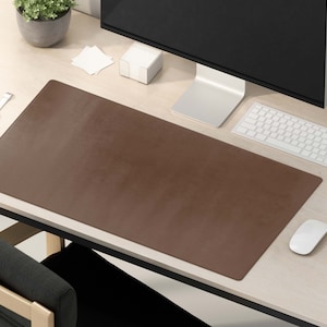 Leder Schreibtischmatte - COGNAC oder SCHWARZ kleiner oder großer Schreibtisch Mauspad Weihnachten Geschenke personalisierte Gaming Keyboard Matte - Premium Qualität