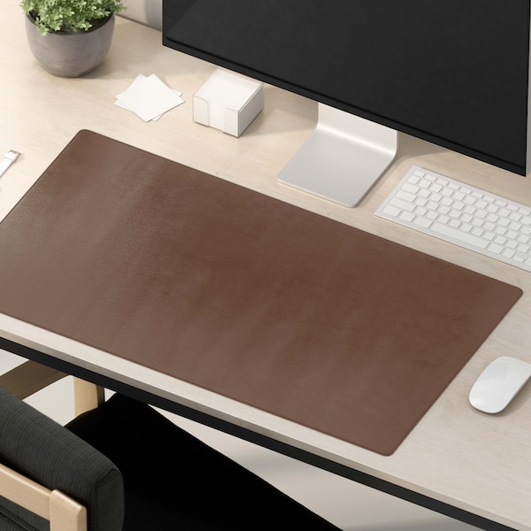Leather Desk Mat - COGNAC or BLACK Small or Large Desk Mouse Pad Christmas Gifts Personalized Gaming Keyboard Mat - Premium Quality