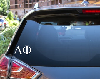 Alpha Phi - Calcomanía de hermandad - 2.5 " de alto - Para su automóvil, computadora portátil y botellas de agua