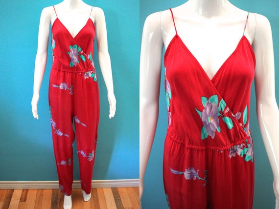 tropical floral jumpsuit