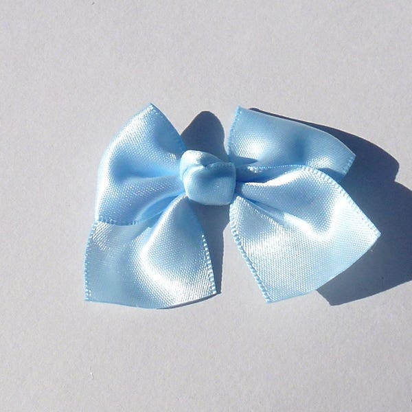 5 NOEUDS SATIN BLEU 3,6 X 5,9 cm accessoire coiffure noeud pour chien pour un tutu pour un déguisement chicdepanne noeud à coudre noeud 5 cm