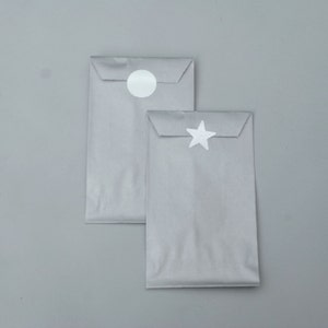 15 POCHETTES-CADEAU ARGENTÉ 7X12 cm pochette cadeau gris argent fabriqué en France emballage cadeau emballage bijou sachet papier