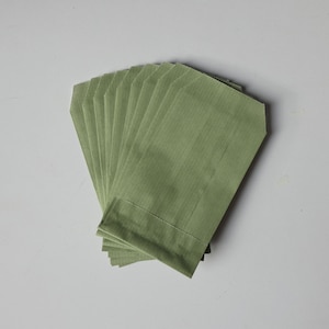 15 POCHETTES CADEAU VERT Tilleul 7X12 cm kraft vergé blanc, kraft vert,pochette cadeau, emballage cadeau, sachet papier pochette kraft vert