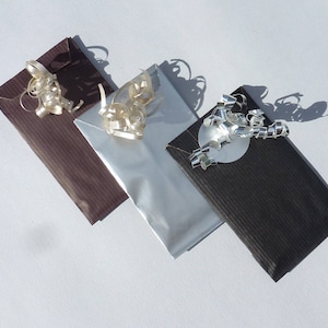 ASSORTIMENTO 30 BUSTE REGALO nero choco argento tinta unita 7X12 cm sacchetto di carta kraft sacchetto kraft busta di carta kraft confezione regalo