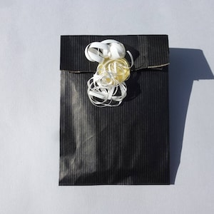 10 POCHETTES CADEAU 12x20 KRAFT noir uni,sachet kraft soufflet,pochette kraft 12 cm,fourniture emballage personnalisable,sachet kraft chic