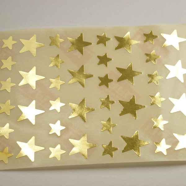 40 ETOILES ADHESIVES DORE emballage cadeau décoration faire-part,gommette étoile,étoile autocollante petite étoile dorée étoile or