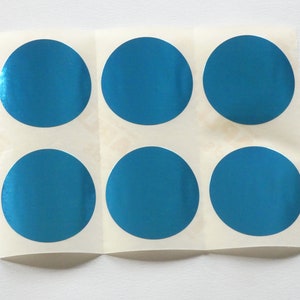 45 mm RUNDE METALLIC-BLAUE AUFKLEBER selbstklebende Aufkleber metallic-blaue Aufkleber 4 cm runde Aufkleber metallic-blaue Aufkleber