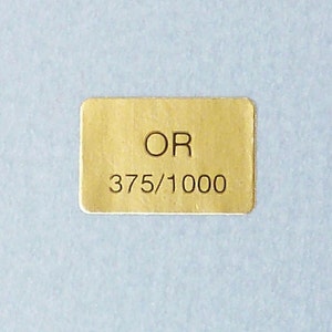 50 LABELS 375/1000 adhesive, 9ct gold jewelry labeling, jewelry labeling, 375/1000 gold, 9 carat gold, gold jewelry labels, chicdepanne, label