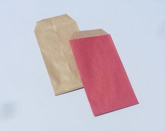 20 POCHETTES CADEAU 7X 12 cm kraft ROUGE kraft naturel 7x12 cm emballage facile,enveloppe kraft rouge,sachet papier kraft rouge sachet rouge