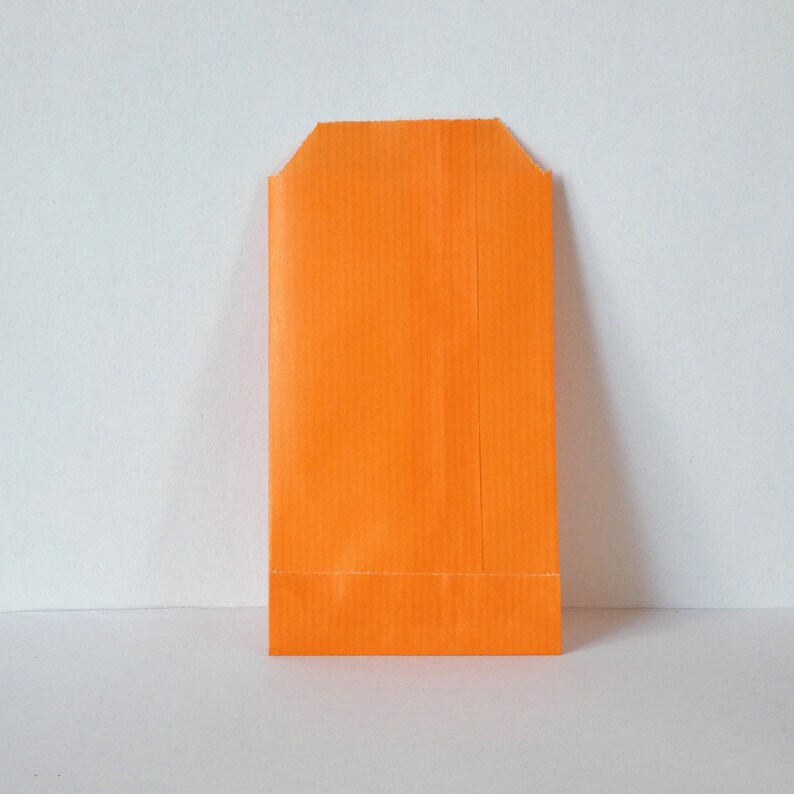 15 POCHETTES CADEAU KRAFT 7X12 cm orange fluo emballage cadeau emballage bijoux sachet kraft pochette kraft sachet papier orange fluo image 8
